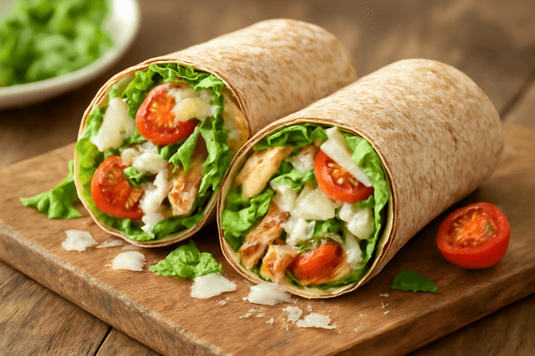 Kyckling Caesar Wrap med Fullkornsbröd
