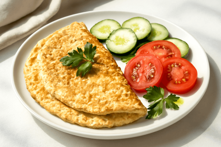 Протеинова закуска с овес, яйца и свежи зеленчуци