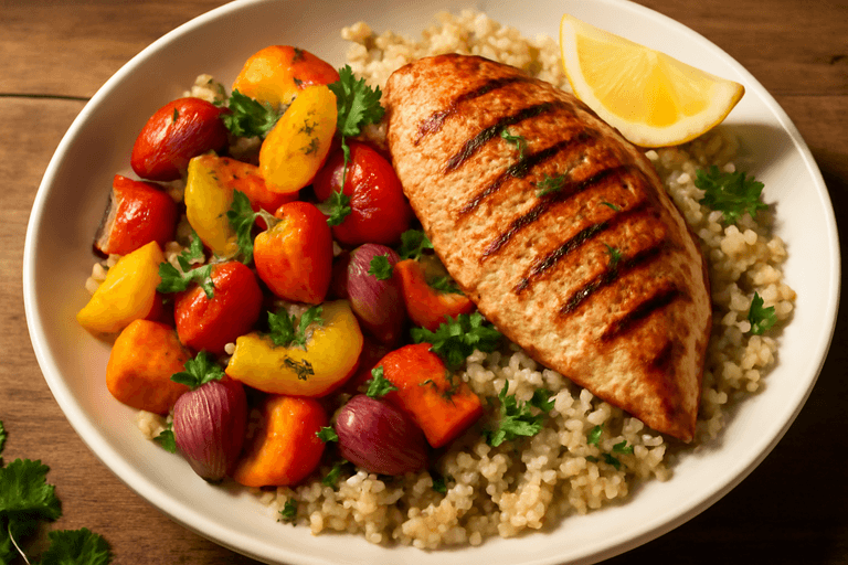 Gegrilde Kipfilet met Geroosterde Groenten en Quinoa