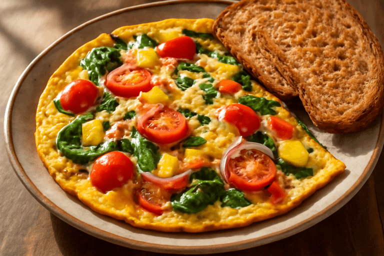 Energierijke Groente-Omelet met Volkoren Toast