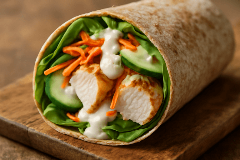Kycklingwraps med fräsch sallad & grekisk yoghurt