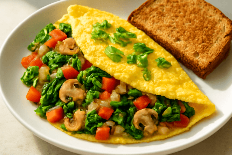 Protein-Packed Veggie Omelette with Whole Grain Toast