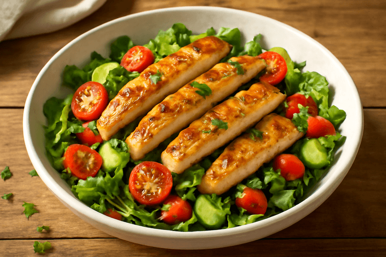 Leichter mediterraner Hühnchensalat