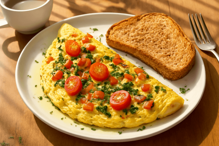 Energizing Veggie Omelette with Wholegrain Toast