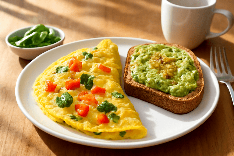 Energizing Veggie Omelette with Avocado Toast