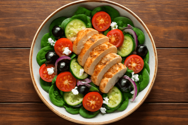 Ensalada Mediterránea de Pollo a la Parrilla