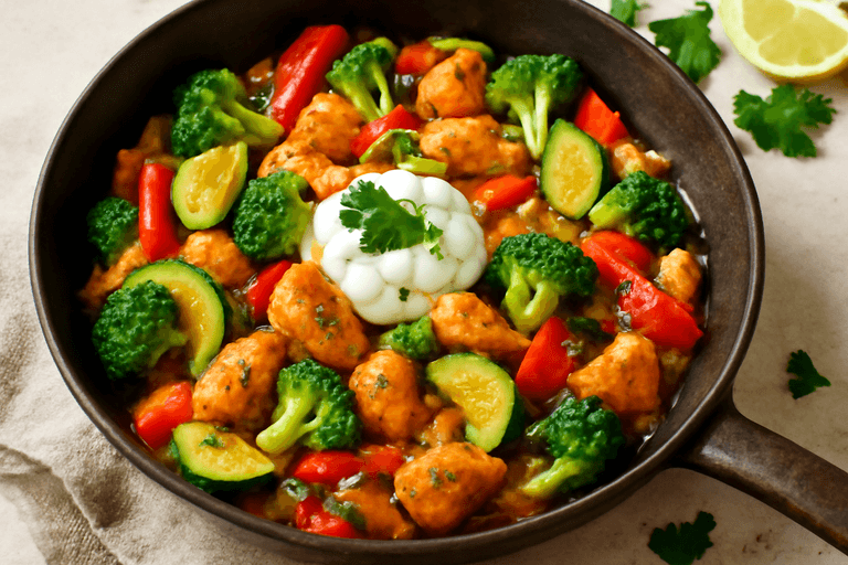 Leichtes Hähnchen-Gemüse-Pfannengericht