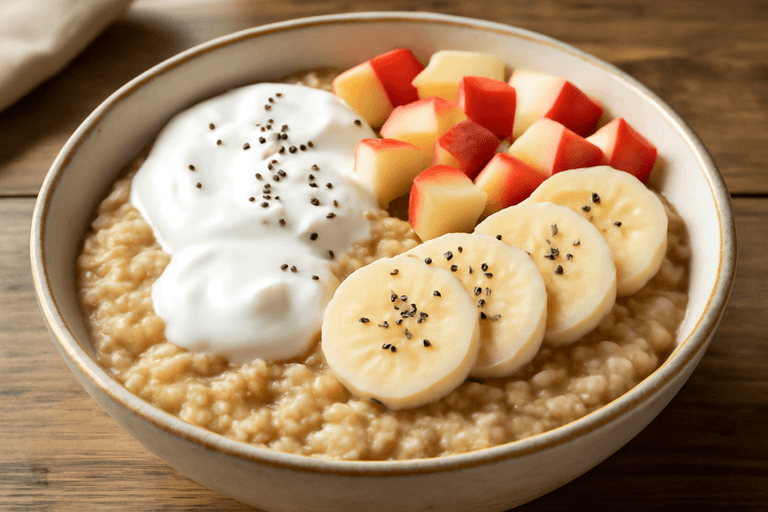 Desayuno Energético de Avena Clásica con Frutas y Yogur