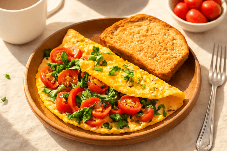 Energizing Veggie Omelette with Wholegrain Toast