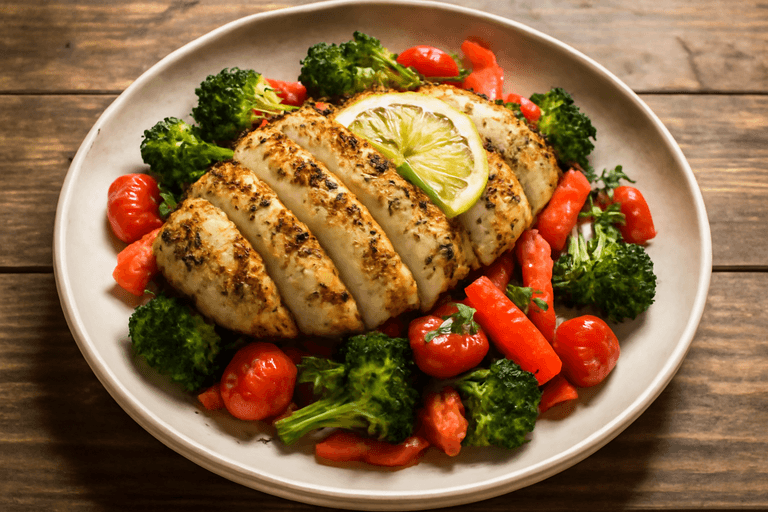 Herb-Grilled Lemon Chicken with Roasted Vegetables