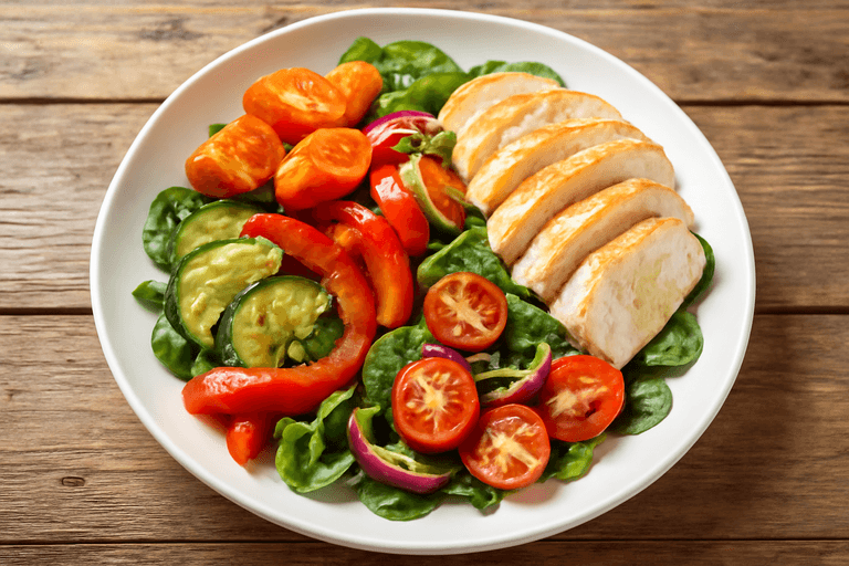 Kycklingsallad med Rostade Grönsaker & Citronvinägrett