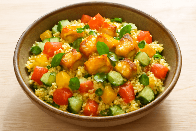 Кус-кус с курицей и овощами для легкого обеда