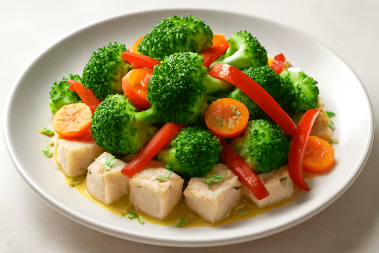 Лёгкое куриное филе с овощами на пару