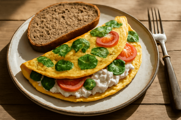 Energie Boost Omelet met Spinazie & Tomaat
