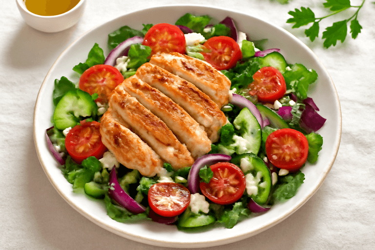 Frisse Mediterrane Kip Salade voor Energie en Gewichtsverlies