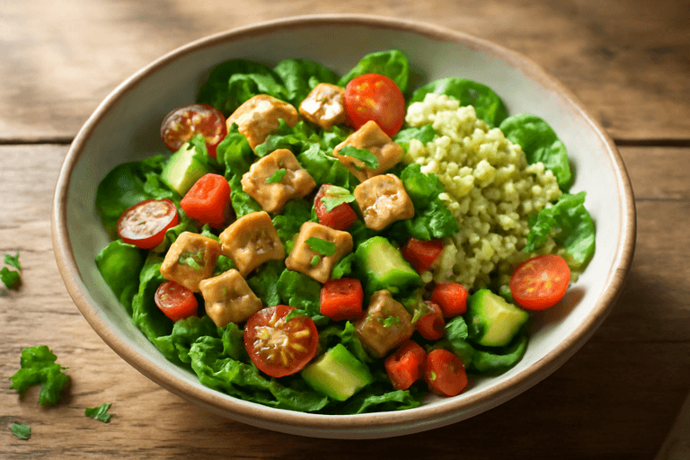 Lätt kycklingsallad med quinoa och grönsaker