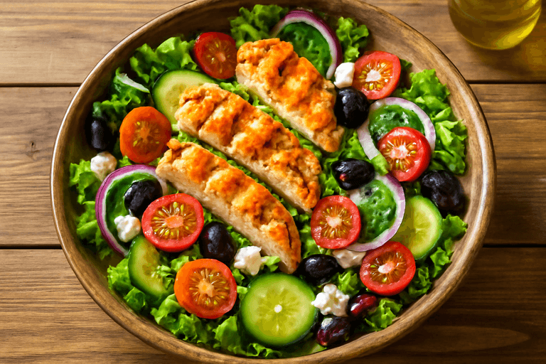 Ensalada Mediterránea de Pollo a la Parrilla