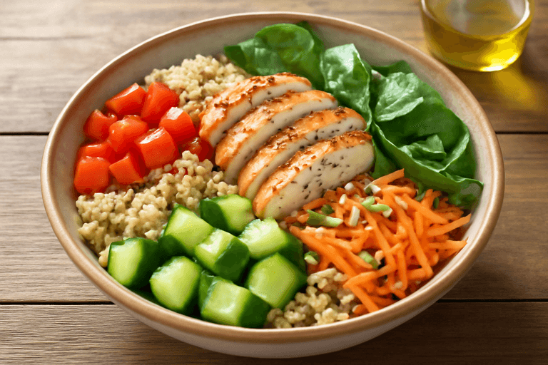 Ensalada Colorida de Quinoa y Pollo