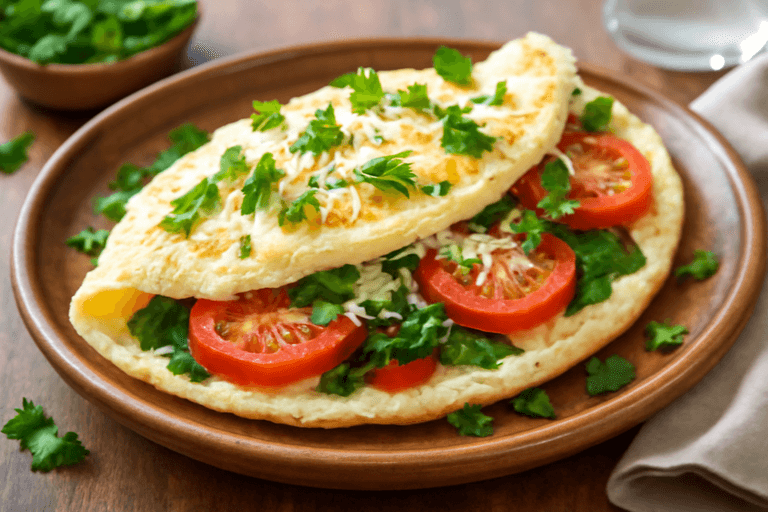 Протеинов омлет с домати и спанак