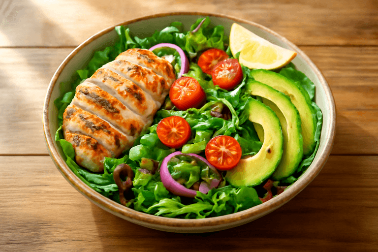 Klassisk kycklingsallad med avokado & quinoa