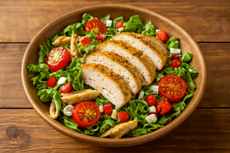 Klassieke Energie Salade met Gegrilde Kip en Volkoren Pasta