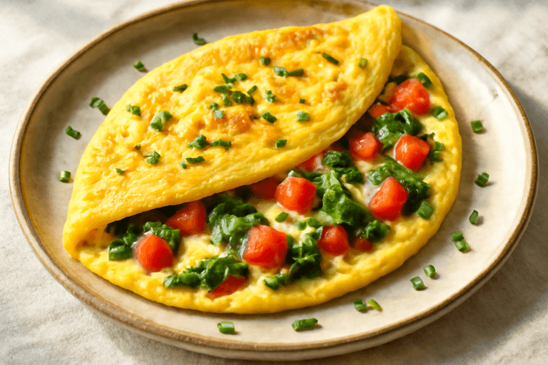 Energieboost Omelet met Spinazie & Tomaat