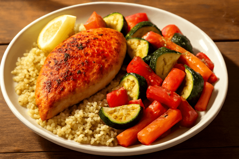 Gegrilde Kipfilet met Geroosterde Groenten & Quinoa