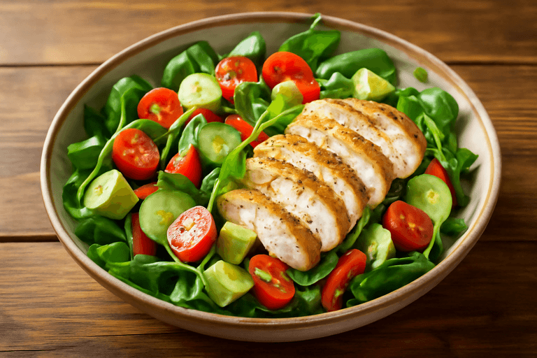 Sałatka z Grillowanym Kurczakiem, Awokado i Warzywami