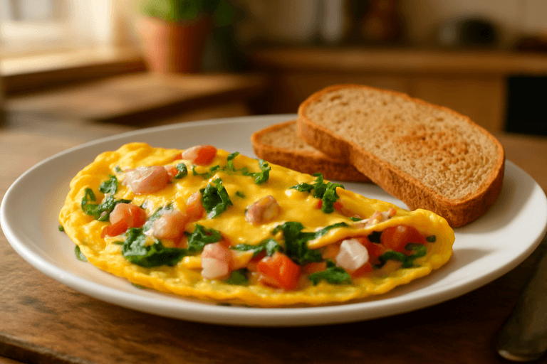 Krachtige Klassieke Omelet met Volkoren Toast