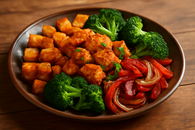 Energievolle Klassieke Kip Met Geroosterde Groenten