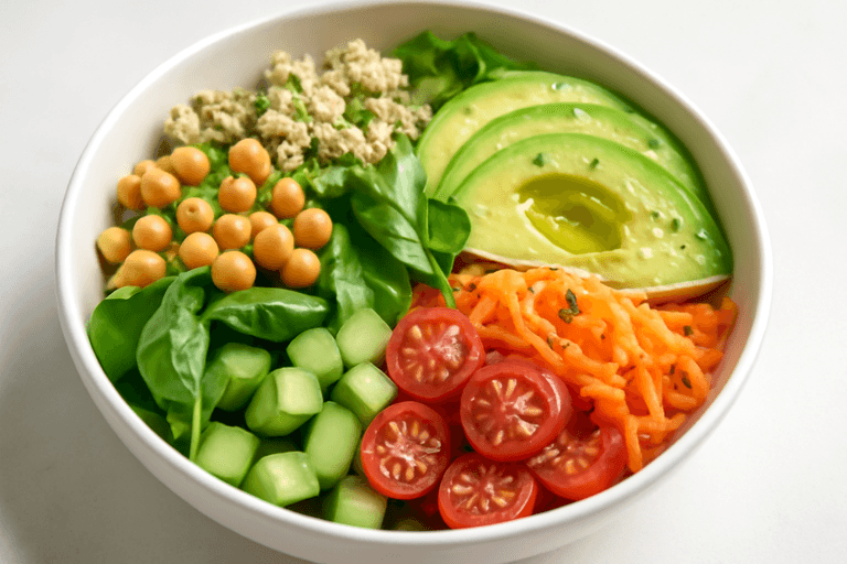 Bunte Power-Bowl mit Kichererbsen und Quinoa