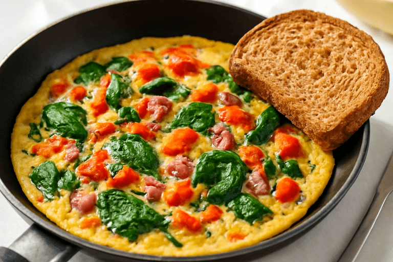 Energierijke Groente-Omelet met Volkoren Toast