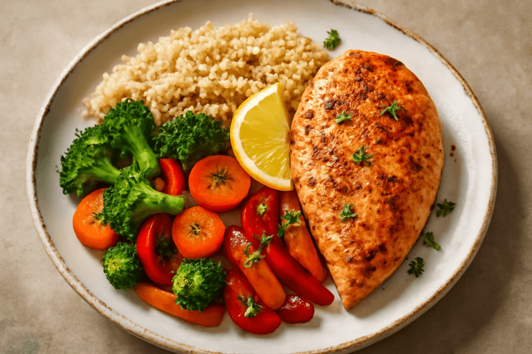 Gegrilde Kipfilet met Geroosterde Groenten en Quinoa