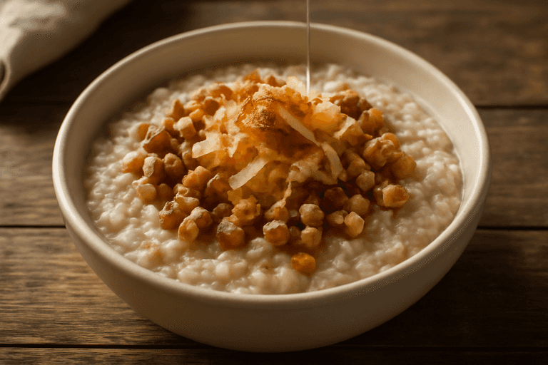 Energigivande gröt med äpple och valnötter