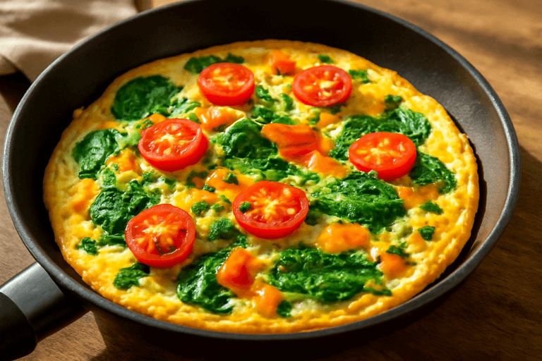 Proteinrik grönsaksomelett med färska örter