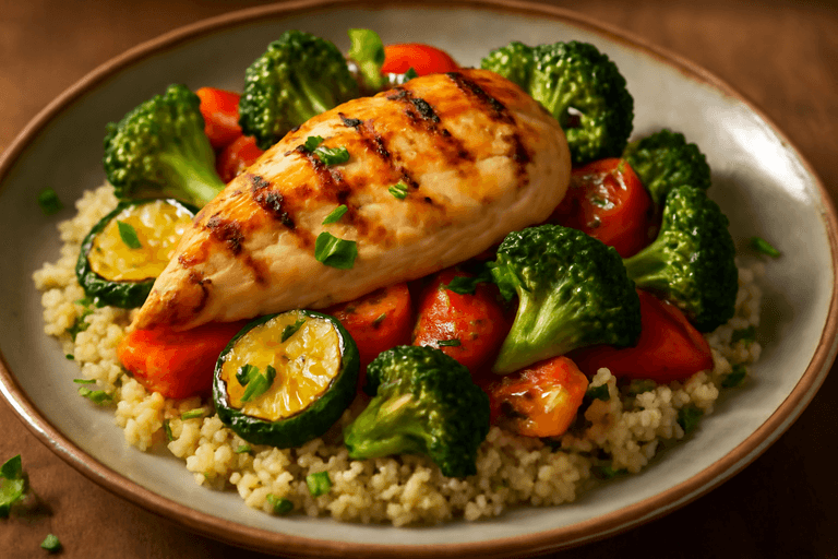 Gegrilde Kipfilet met Geroosterde Groenten en Quinoa