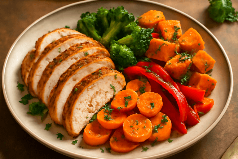 Energieboost Kip met Geroosterde Groenten en Zoete Aardappel