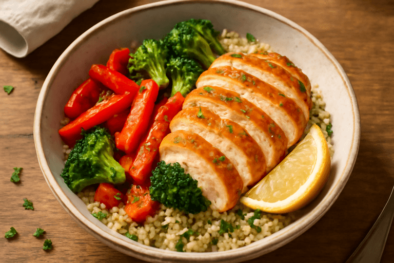 Klassieke Krachtlunch: Kipfilet met geroosterde groenten en quinoa