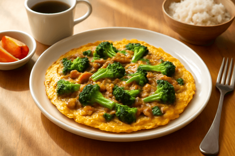 ヘルシー和風ツナブロッコリーオムレツ