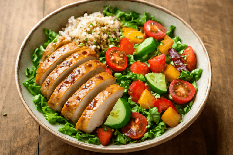 Kipfilet Salade met Geroosterde Groenten en Quinoa