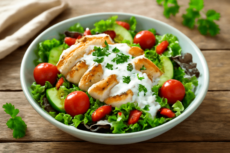 Leichter Geflügelsalat mit Joghurt-Dressing