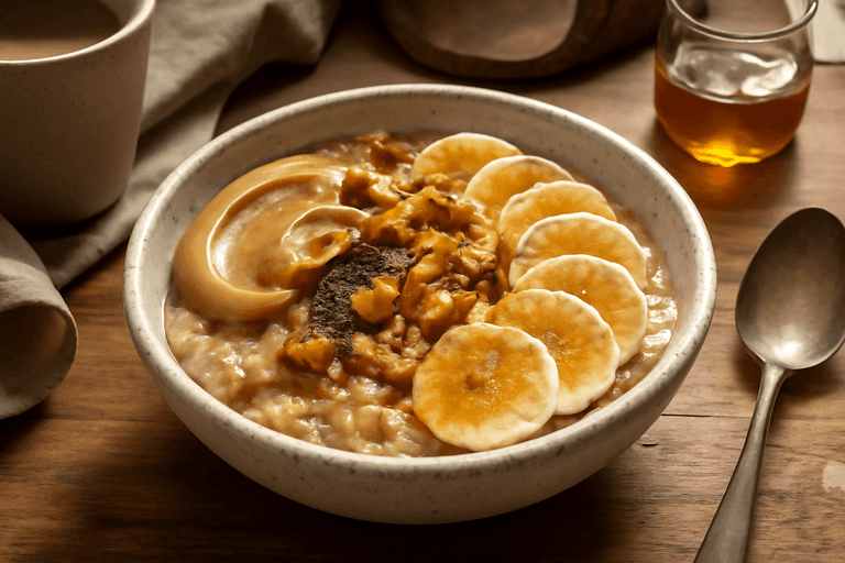 Power-Frühstücks-Bowl mit Erdnussbutter & Banane