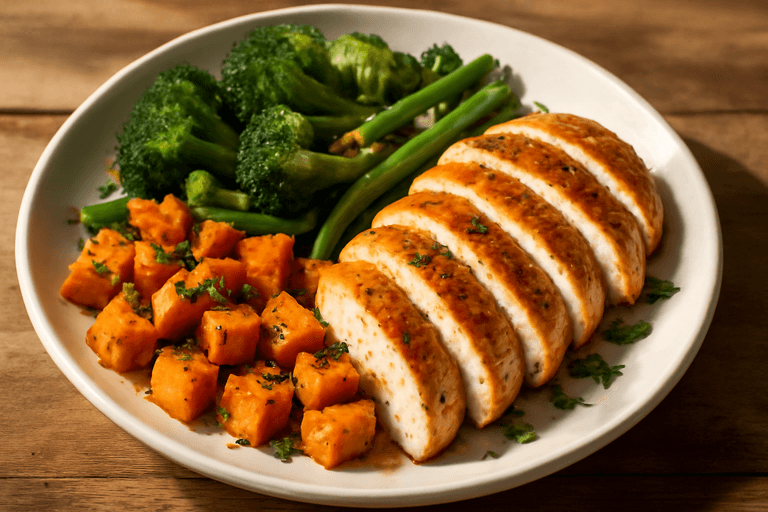 Energie Boost Kipfilet met Groene Groenten en Zoete Aardappel