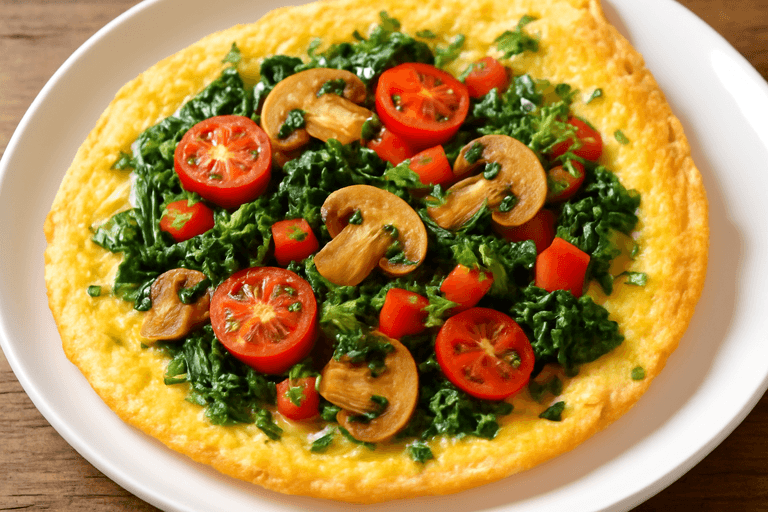 Herzhaftes Omelett mit frischen Kräutern und Gemüse