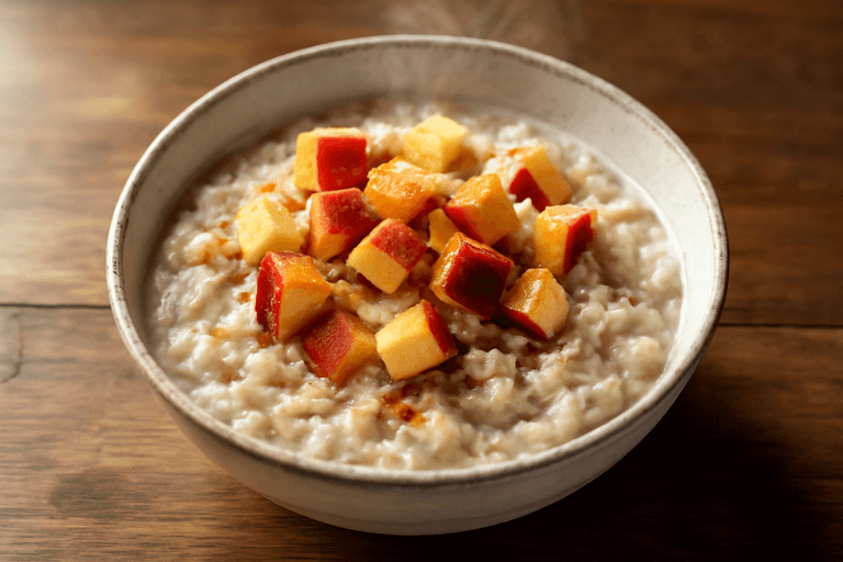Proteinrik gröt med äpple och kanel
