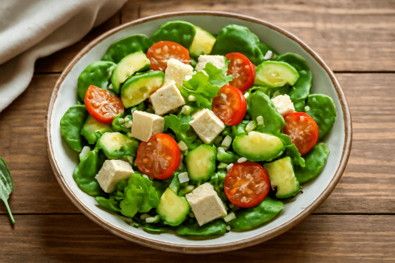 Легкий курячий салат з авокадо та шпинатом