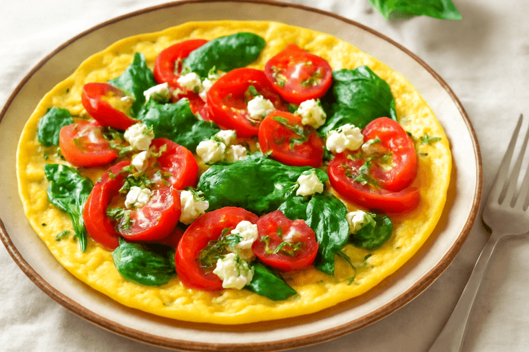 Omletă sănătoasă cu legume și brânză