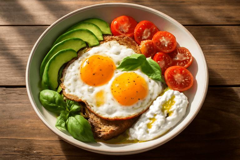 Bol Petit-déjeuner Équilibré aux Œufs et Avocat