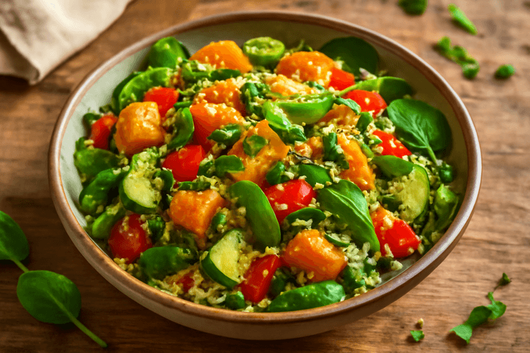 Färgstark Quinoasallad med Rostade Grönsaker & Citrusdressing