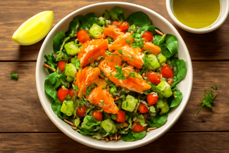 Proteinrig laksesalat med quinoa og avocado